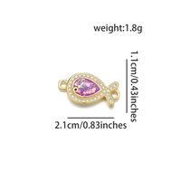 1 Piece 11 * 21mm 21 * 11mm Copper Zircon 18K Gold Plated Fish Polished Pendant sku image 10