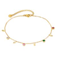Casual Simple Style Colorful Snake Stainless Steel Women's Anklet sku image 1
