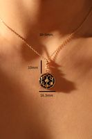 Copper Gold Plated IG Style Retro Star Moon Inlay Zircon Pendant Necklace sku image 1