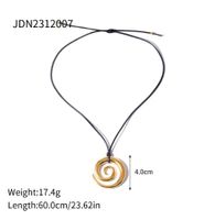 IG Style Simple Style Spiral Stainless Steel Wax Rope 18K Gold Plated Women's Pendant Necklace main image 2