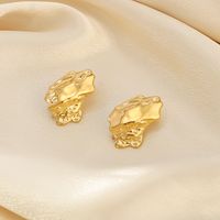 1 Pair Vintage Style Simple Style Irregular Pleated Stainless Steel 18K Gold Plated Ear Studs main image 6