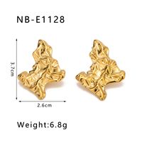 1 Pair Vintage Style Simple Style Irregular Pleated Stainless Steel 18K Gold Plated Ear Studs main image 2