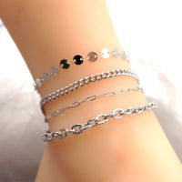 Simple Style Geometric Solid Color Titanium Steel Women's Anklet main image 1