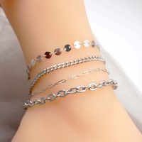 Simple Style Geometric Solid Color Titanium Steel Women's Anklet main image 7