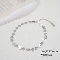 Simple Style Geometric Solid Color Titanium Steel Women's Anklet main image 2