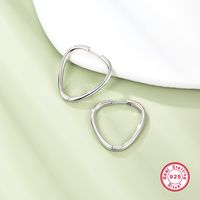 1 Pair Casual Simple Style Geometric Sterling Silver White Gold Plated Hoop Earrings main image 6
