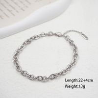 Simple Style Geometric Solid Color Titanium Steel Women's Anklet main image 4