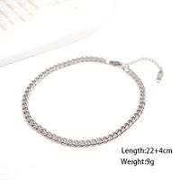 Simple Style Geometric Solid Color Titanium Steel Women's Anklet main image 5