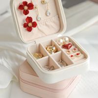 Simple Style Solid Color Synthetics Jewelry Boxes main image 6