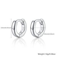 1 Pair Casual Simple Style Geometric Sterling Silver White Gold Plated Hoop Earrings main image 3