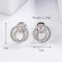 1 Pair Cute Sweet Circle Snake Butterfly Plating Inlay Sterling Silver Zircon White Gold Plated Ear Studs sku image 2