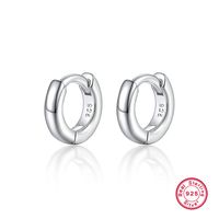 1 Pair Casual Simple Style Geometric Sterling Silver White Gold Plated Hoop Earrings sku image 2