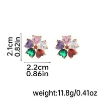 1 Pair Vacation Romantic Shiny Flower Inlay Copper Natural Stone Freshwater Pearl Zircon 18K Gold Plated Ear Studs main image 2