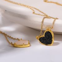 Kupfer Vergoldet Lässig Einfacher Stil Überzug Herzform Halskette Mit Anhänger main image 5