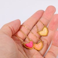 Kupfer Vergoldet Lässig Einfacher Stil Überzug Herzform Halskette Mit Anhänger main image 4