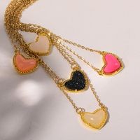 Kupfer Vergoldet Lässig Einfacher Stil Überzug Herzform Halskette Mit Anhänger main image 1