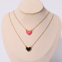 Kupfer Vergoldet Lässig Einfacher Stil Überzug Herzform Halskette Mit Anhänger main image 6