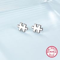 Vintage Style Simple Style Roman Style Jigsaw Sterling Silver Hollow Out White Gold Plated Women's Rings Earrings main image 5