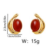 1 Pair IG Style Simple Style Geometric Inlay Copper Resin 18K Gold Plated Ear Studs sku image 1
