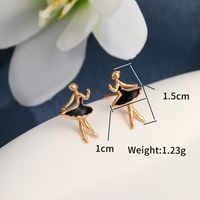 1 Pair Lady Modern Style Classic Style Cartoon Character Enamel Plating Copper Alloy Ear Studs main image 2