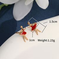 1 Pair Lady Modern Style Classic Style Cartoon Character Enamel Plating Copper Alloy Ear Studs main image 4