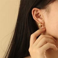 1 Pair IG Style Simple Style Circle Inlay Copper Zircon 18K Gold Plated Hoop Earrings Ear Studs main image 8