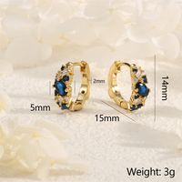 1 Paire Style IG Style Simple Cercle Incruster Le Cuivre Zircon Plaqué Or 18K Boucles D'oreilles Cerceau Boucles D'Oreilles main image 2