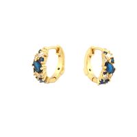 1 Pair IG Style Simple Style Circle Inlay Copper Zircon 18K Gold Plated Hoop Earrings Ear Studs main image 9