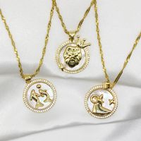 Wholesale Modern Style Simple Style Classic Style Constellation Copper Pendant Necklace main image 5
