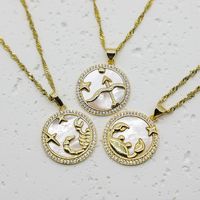 Wholesale Modern Style Simple Style Classic Style Constellation Copper Pendant Necklace main image 6