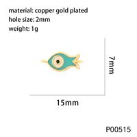 1 Piece 20 * 25mm Hole 2~2.9mm Copper Zircon 18K Gold Plated Devil's Eye Hand Of Fatima Polished Pendant sku image 2