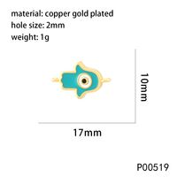 1 Pièce 20*25mm Trou 2~2.9mm Le Cuivre Zircon Plaqué Or 18K L'Oeil Du Diable Main De Fatima Brillant Pendentif sku image 3