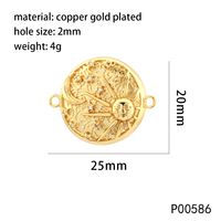 1 Piece 20 * 25mm Hole 2~2.9mm Copper Zircon 18K Gold Plated Devil's Eye Hand Of Fatima Polished Pendant main image 7