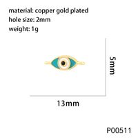 1 Piece 20 * 25mm Hole 2~2.9mm Copper Zircon 18K Gold Plated Devil's Eye Hand Of Fatima Polished Pendant sku image 1