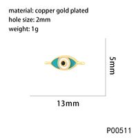 1 Pièce 20*25mm Trou 2~2.9mm Le Cuivre Zircon Plaqué Or 18K L'Oeil Du Diable Main De Fatima Brillant Pendentif sku image 1