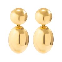 1 Pair Simple Style Shiny Oval Polishing Alloy Drop Earrings sku image 2