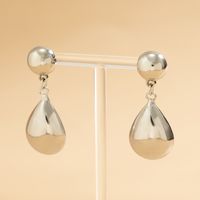 1 Pair Simple Style Shiny Oval Polishing Alloy Drop Earrings sku image 1