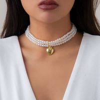 Elegant Geometric Artificial Pearl Women's Layered Necklaces sku image 5