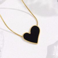 Acero Inoxidable Chapados en oro de 18k Estilo Simple Estilo Clásico Forma De Corazón Collar Colgante sku image 6