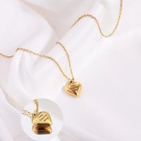 Acero Inoxidable Chapados en oro de 18k Estilo Simple Estilo Clásico Forma De Corazón Collar Colgante main image 3
