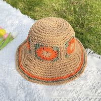 Femmes Vacances Plage Fleur Tresser Grand Avant-Toit Chapeau De Soleil sku image 3