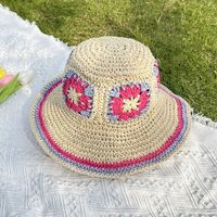 Women's Vacation Beach Flower Braid Big Eaves Sun Hat sku image 1