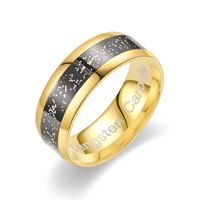 302 Stainless Steel 18K Gold Plated Romantic Simple Style Enamel Galaxy Rings main image 3