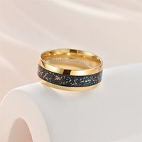 302 Stainless Steel 18K Gold Plated Romantic Simple Style Enamel Galaxy Rings main image 7