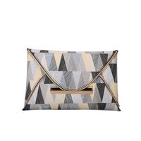 Women's Small Pu Leather Color Block Elegant Vintage Style Square Flip Cover Envelope Bag sku image 3