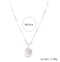 Sterling Silber IG-Stil Dame Koreanische Art Inlay Herzform Künstliche Perlen Halskette Mit Anhänger main image 5