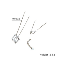 Sterling Silber IG-Stil Dame Koreanische Art Inlay Herzform Künstliche Perlen Halskette Mit Anhänger main image 4