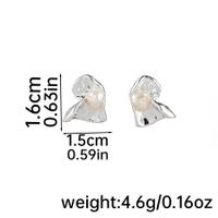 1 Pair IG Style Simple Style Solid Color Inlay Copper Freshwater Pearl 18K Gold Plated Silver Plated Ear Studs sku image 2