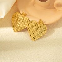 1 Pair IG Style Lady Korean Style Heart Shape Plating 304 Stainless Steel 14K Gold Plated Drop Earrings main image 5