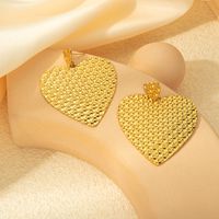 1 Pair IG Style Lady Korean Style Heart Shape Plating 304 Stainless Steel 14K Gold Plated Drop Earrings main image 6